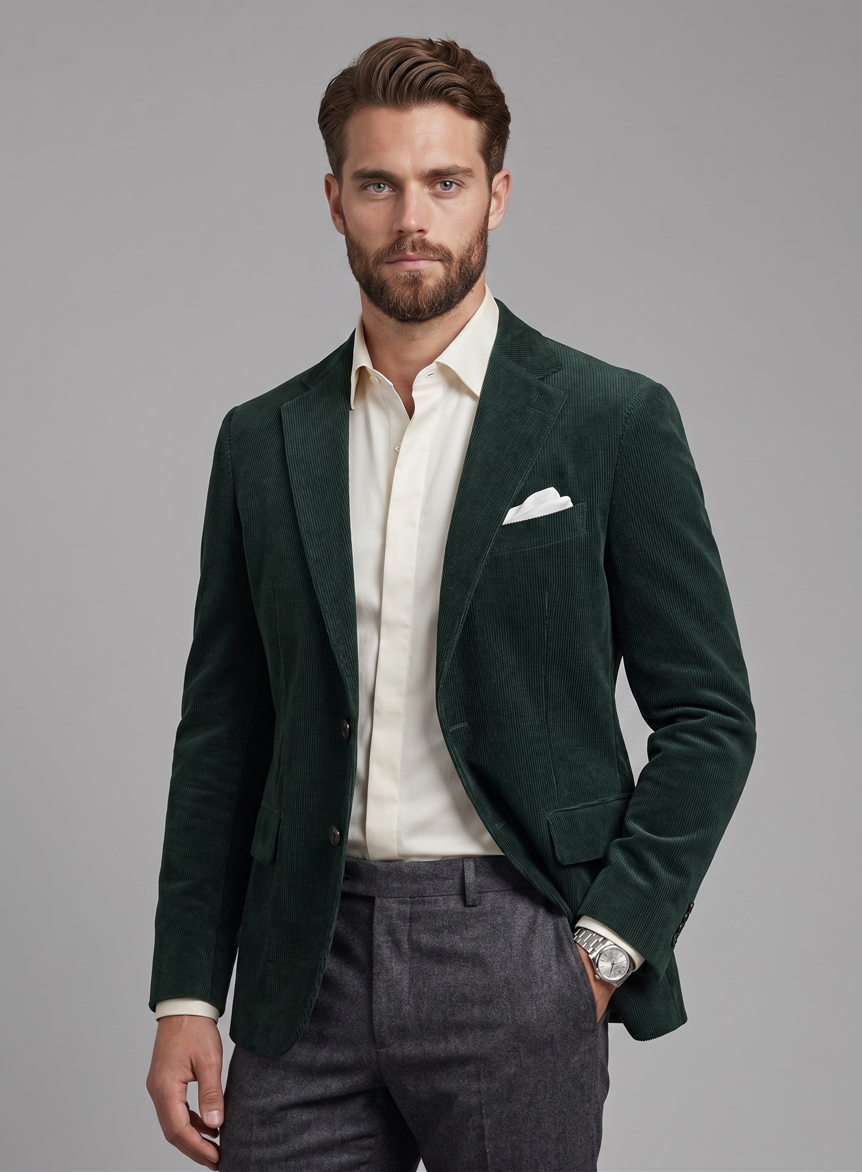 Modelo vistiendo saco de cashmere Avorio